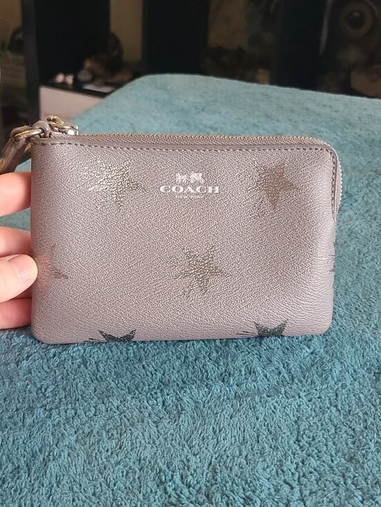 Coach Gray Star Zip Wristlet