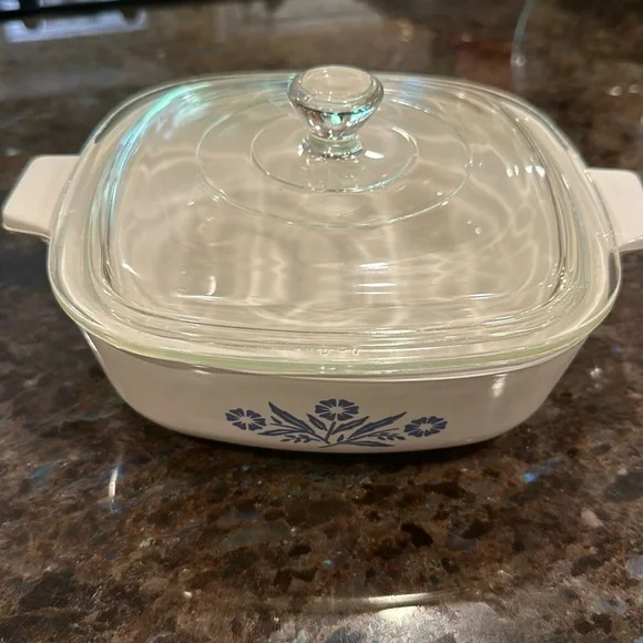 CORNING WARE 1 QT WITH TOP ORIGINAL BLUE CORN FLOWERS