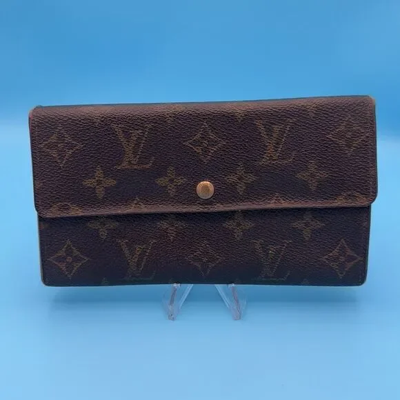 Louis Vuitton-Brown Monogram Portefeuille International Long Wallet