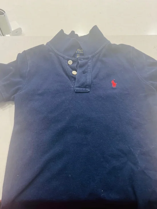 Ralph Lauren Navy Polo with Red Pony Embroidery
