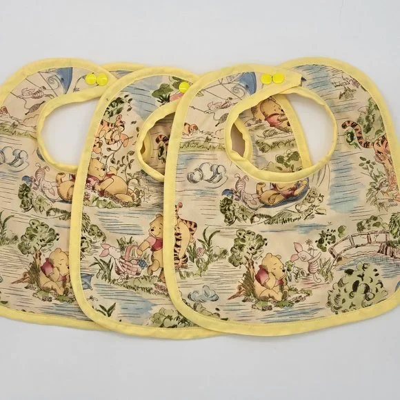 Handmade Winnie the Pooh Cotton Calico  Vintage look Print Baby Set 10.5Wx12L.