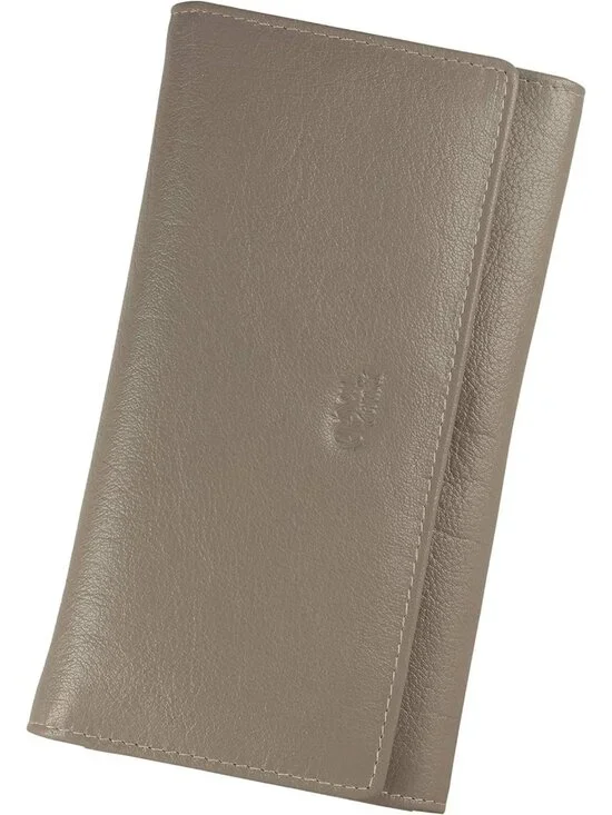 Elegant Women's Top Grain Leather Wallet, RFID Bifold Clutch, 17 Card Slots, Zip
