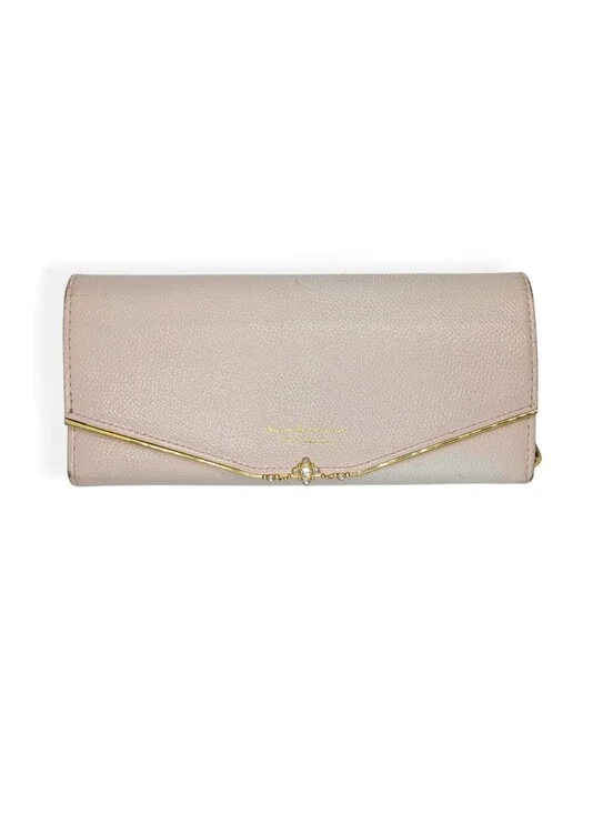 Samantha Thavasa Wallet Petit Choice Light Pink Golden Flower Rhinestone Crystal
