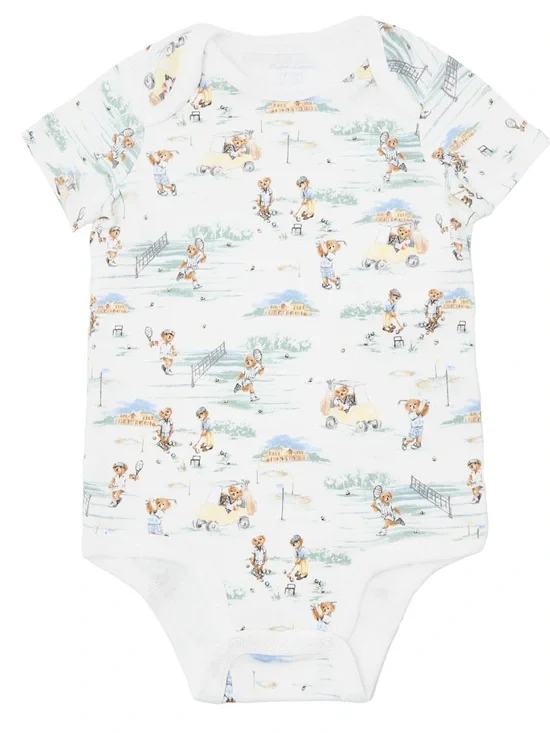 Ralph Lauren teddy bear onesie polo golf tennis countryclub baby girl boy unisex