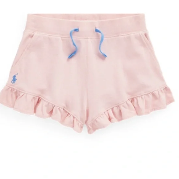 Ralph Lauren Girls Ruffled Cotton Mesh Shorts Size M (8-10)