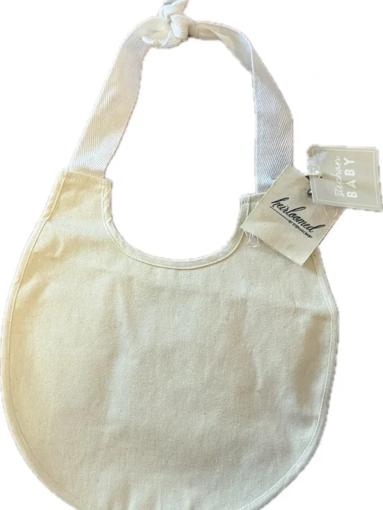 Heirloom Baby Cream Cotton Bib - Soft Tie-Neck