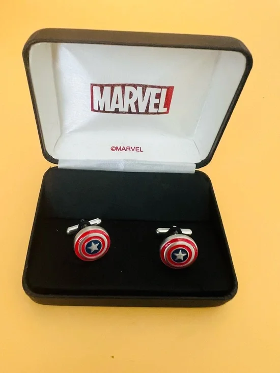 Marvel Captain America Shield Cufflinks - Red, White, Blue