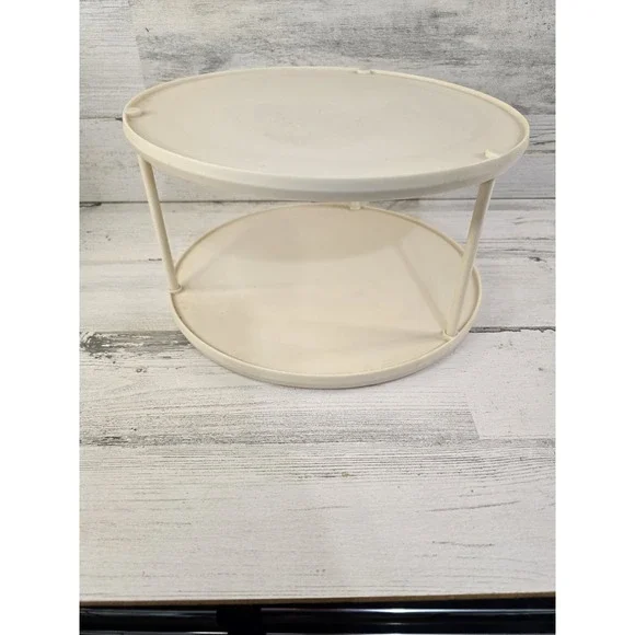 Vintage 1976 Rubbermaid Twin Turntable Space Saver Sand Lazy Susan Organizer