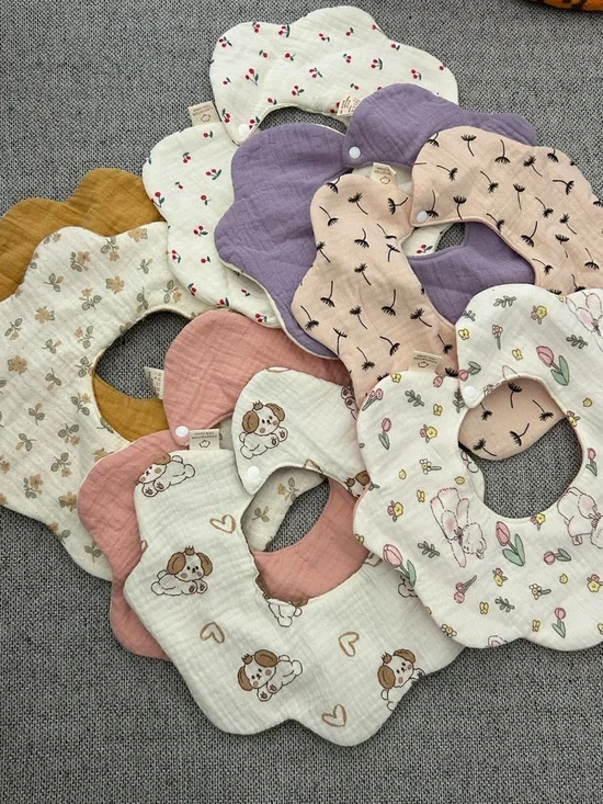 NWOT Muslin Collar Bibs - Set of 8