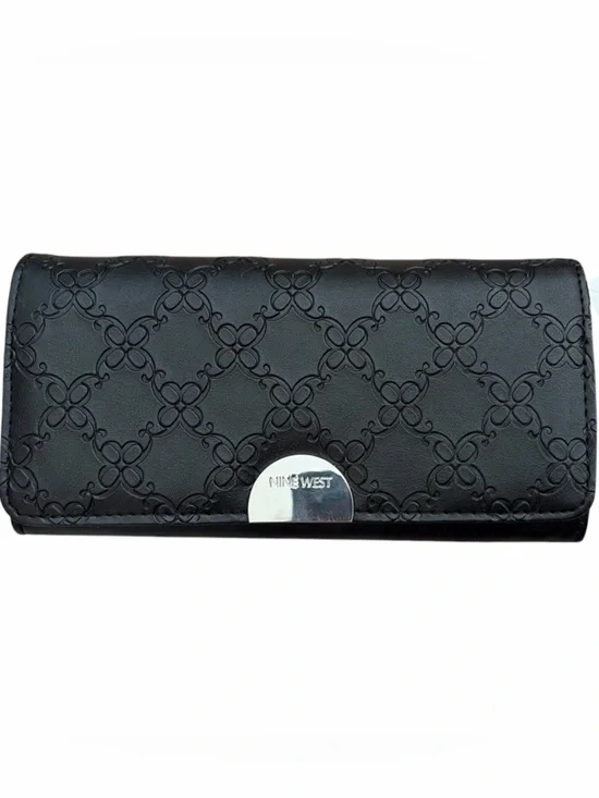 Nine West Black Embossed Clasp Wallet