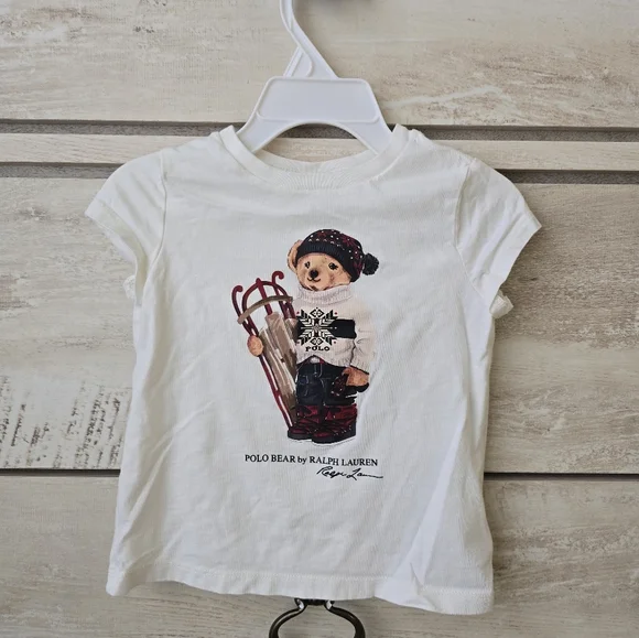 Ralph Lauren Bear White Short Sleeve Tee