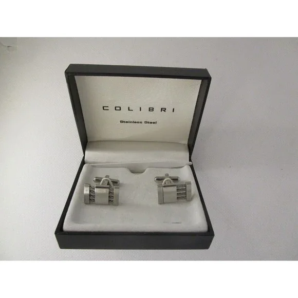 vintage Colibri of London-Stainless Steel cuff links