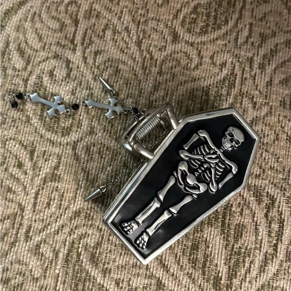 Silver Skeleton Hair Claw Clip