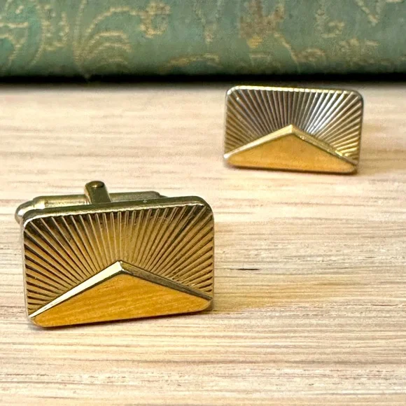 Kreisler USA Vintage Cufflinks | Gold-Tone Mid-Century Modern