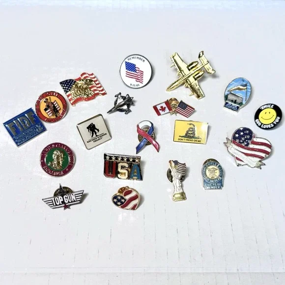 VTG Lapel Pins US Military MAGA NRA AIR FORCE FIDF WWP USA 9-11 Liberty Patriot+