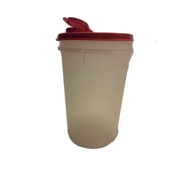 Tupperware container 321 with Red Lid flip Top 563