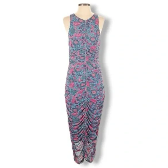 House of Harlow 1960 Pink and Blue Midi Dress Size Small