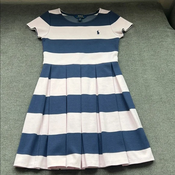 Ralph Lauren Navy and Light Pink Striped Dress