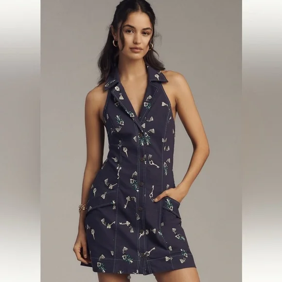 Anthropologie The Amelia Collared Mini Dress by Maeve