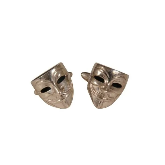 Zaunick Men V For Vendetta Cufflinks 925 Sterling Silver Dress Shirt Long Sleeve
