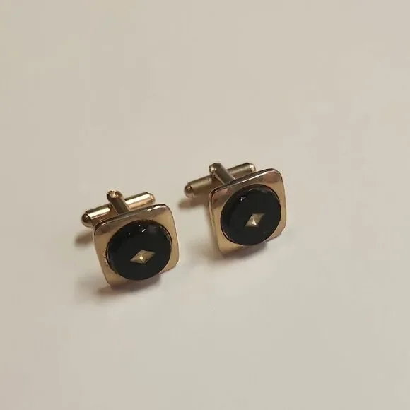 Gold and Black Cufflinks