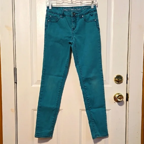 Justice Premium, Jeans, Jeggings, Skinny, Green, Sz 14R, Stretch, Cotton