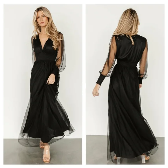 Baltic Born Layla Tulle Maxi Dress Long Sleeve New Without Tags
