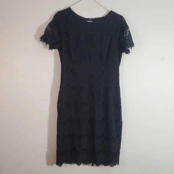 Preston & York Felica Sheath Black Lace Dress Size 8‎