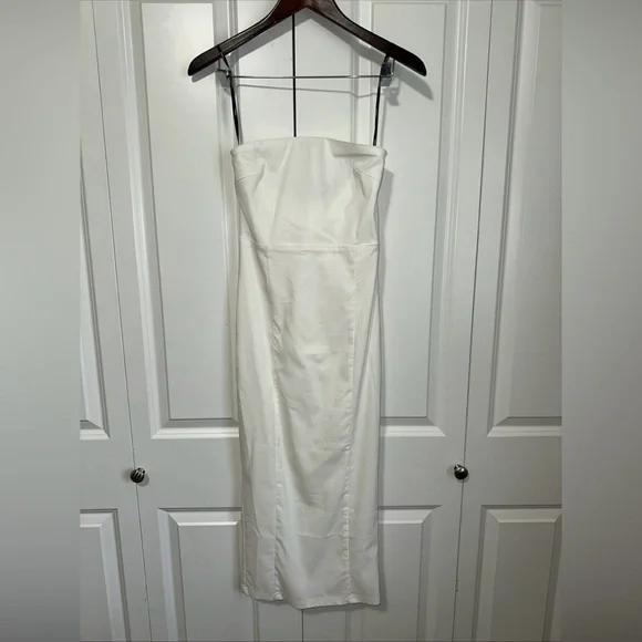 Forever 21 Lightweight Strapless Bodycon Midi Dress M White NWT