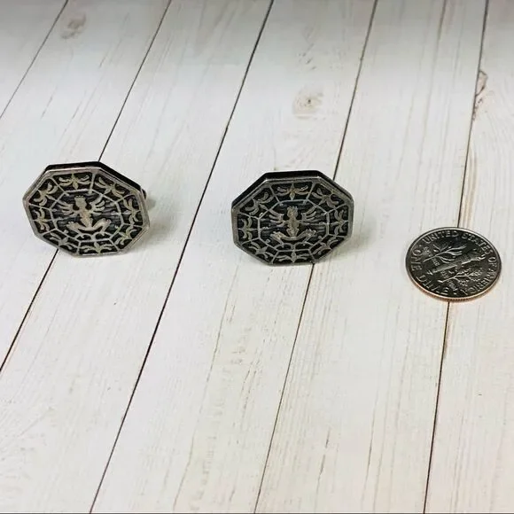Gunmetal Blue Enameled Cufflinks‎