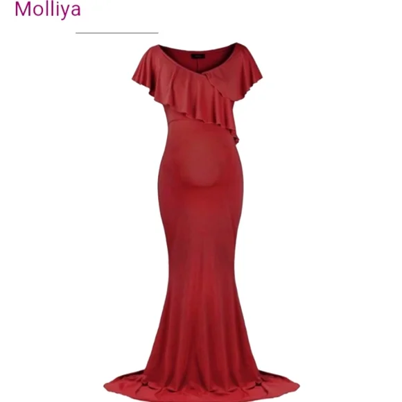Burgundy Maternity Maxi