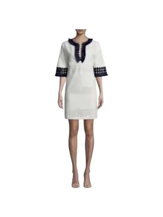Belle BADGLEY MISCHKA Daya Dress Ivory Navy Women’s Size 0