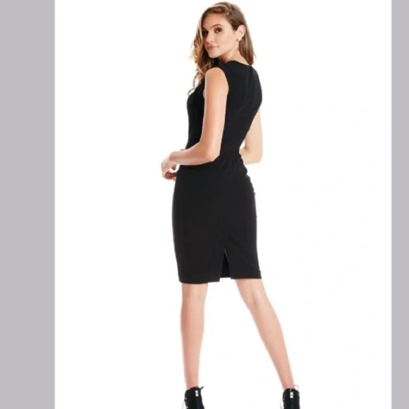 MARCIANO by Guess Retas Black Sheath Dress Keyhole Cocktail Size 2