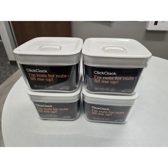 ClickClack Pantry Food Storage Container Airtight BPA Free Stackable 0.9L 1QT