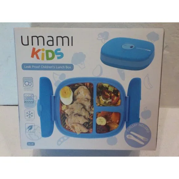 Umami Kids Lunch Box Childrens Leak-Proof Container 3 Compartments 27 oz EZ Open