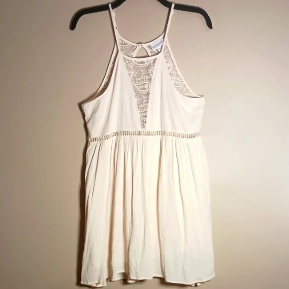 Shyanne Ivory Lace Detail Sleeveless Dress