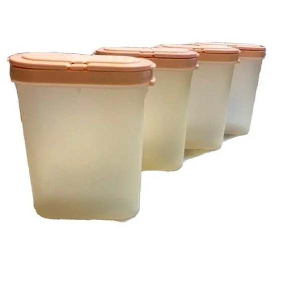 Vintage Retro Tupperware Modular Mates 4-Set 1970s Oval Spice Shakers Lidded