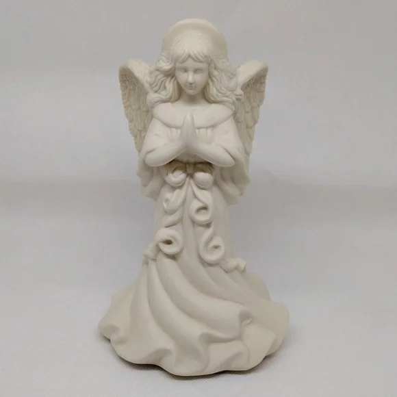 Vintage PartyLite Angel of Light Bisque Taper Candle Holder Matte‎ Ivory Finish