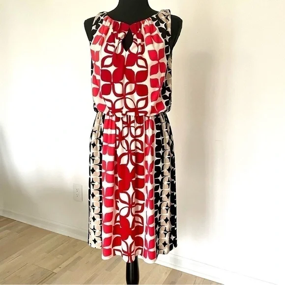 Maggy L. Abstract Floral Sleeveless Dress. Size 8