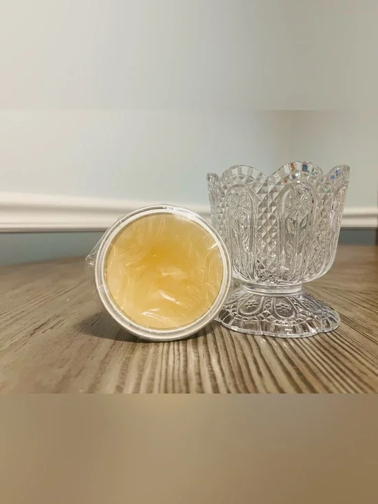 Avon x Fostoria Crystal Candle Holder with Floral Medley Candle Insert