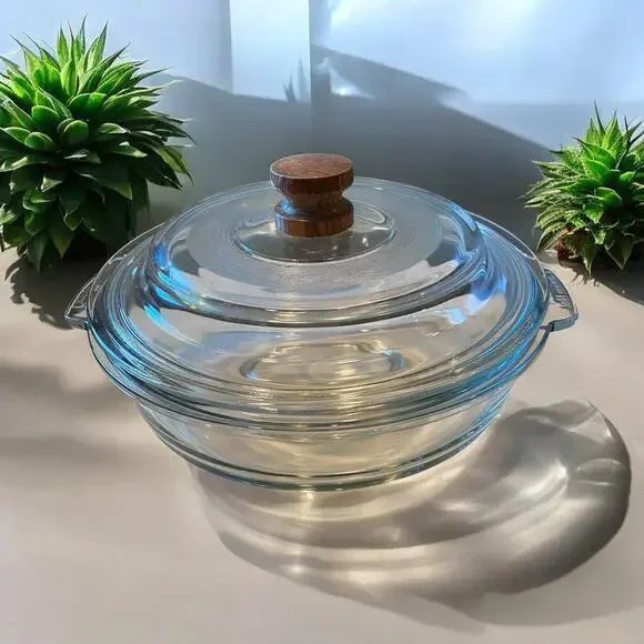 PYREX Clear Round Glass‎ Bowl With Lid