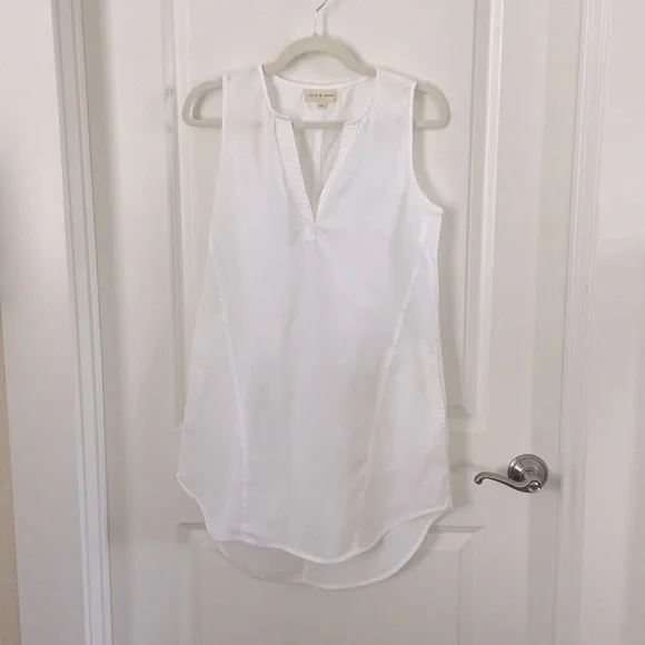 CLOTH & STONE Bright White Tencel Sleeveless Dress