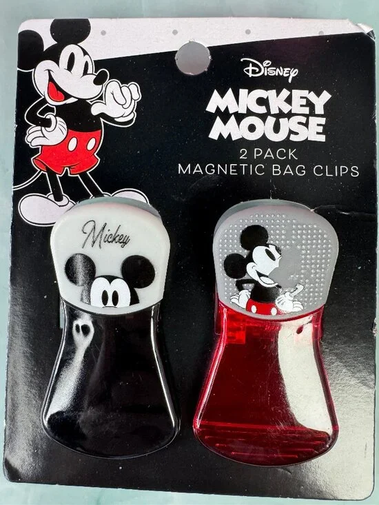 ★ Disney Mickey Mouse Magnetic Bag Clips 2 Pack Kitchen Food Sealer