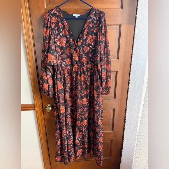 Ophelia Rose Floral Chiffon Maxi Dress