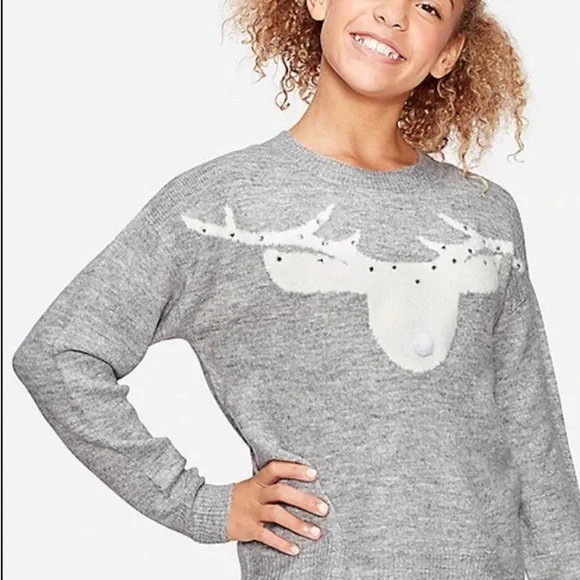 🌹 Justice Gray Knit Sweater