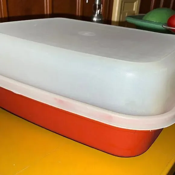 Tupperware Season Serve 1294 1295 Meat Marinade Container Paprika Large Vintage