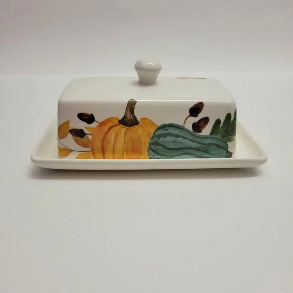 tabletops Gallery Pumpkins Holiday Double Stick Butter Dish