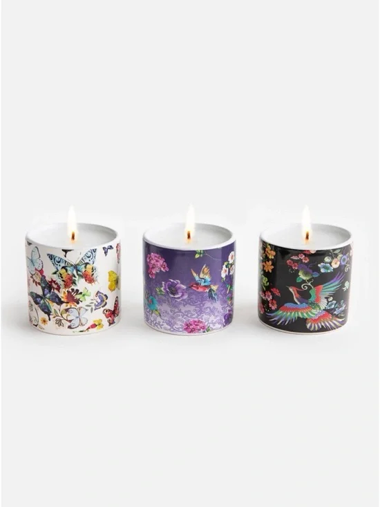 JOHNNY WAS FINE SET OF 3 VOTIVE CANDLES Love 87, Malibu Rose, and Desert Night