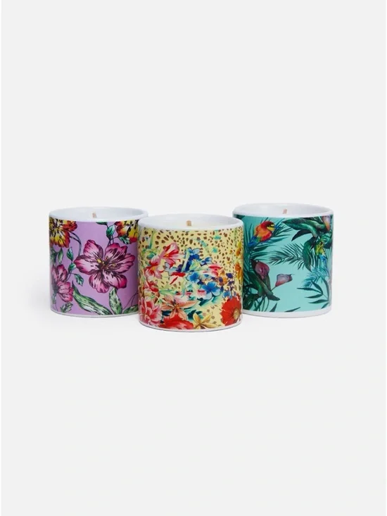 JOHNNY WAS HOME - 3 VOTIVE CANDLES Pacific Amber, Bohemian Bloom, Coastal Poppy