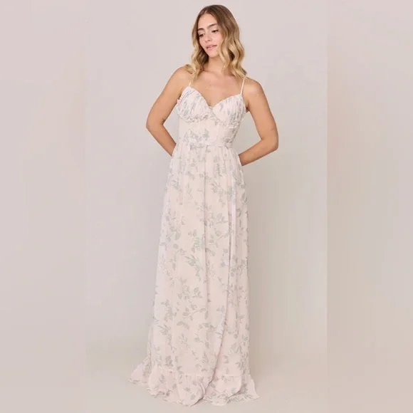 Revelry Dress Women’s 10 Shylah Chiffon Floral Print Petite Bridesmaid